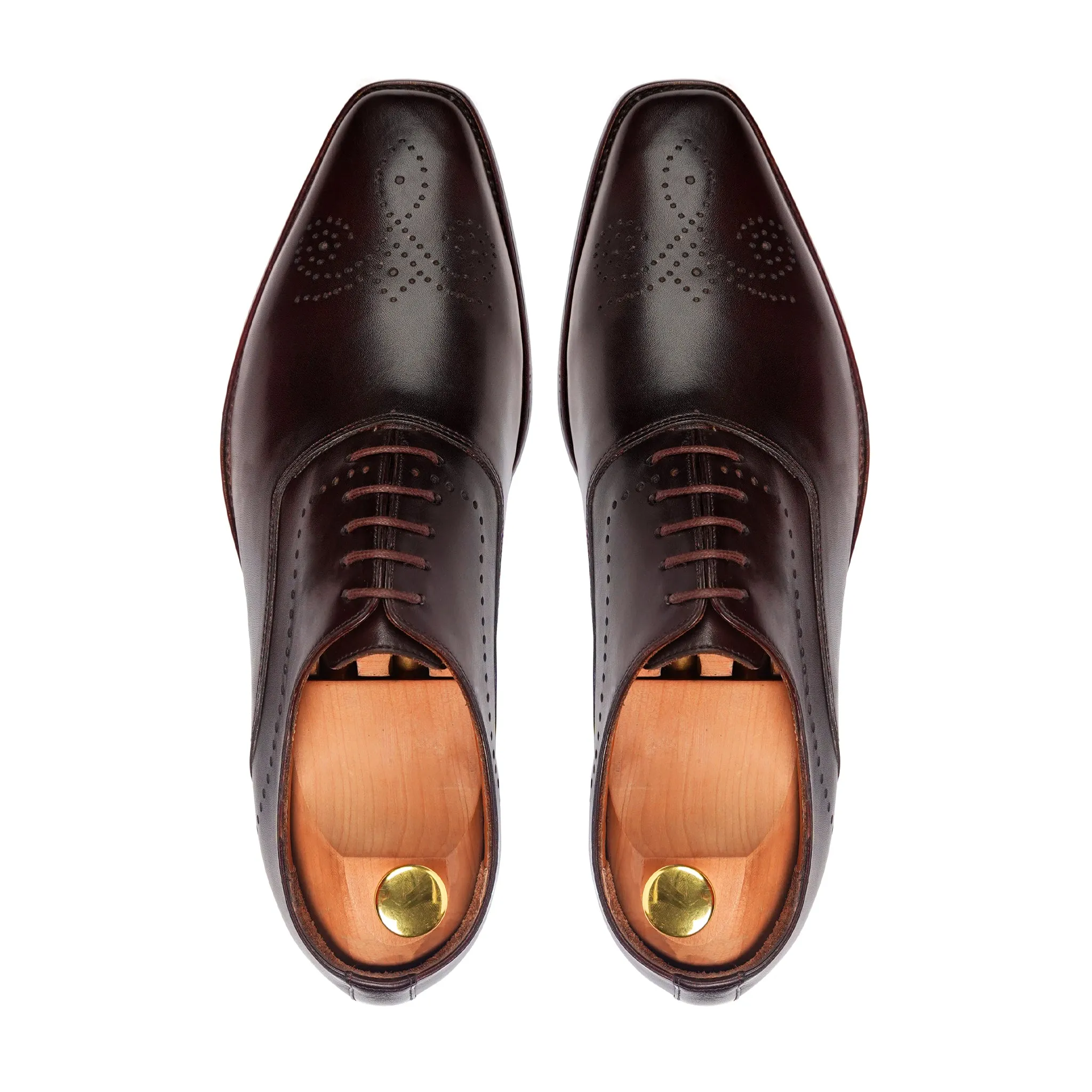 Criza - Men's Dark Brown Calf Leather Oxford Shoe