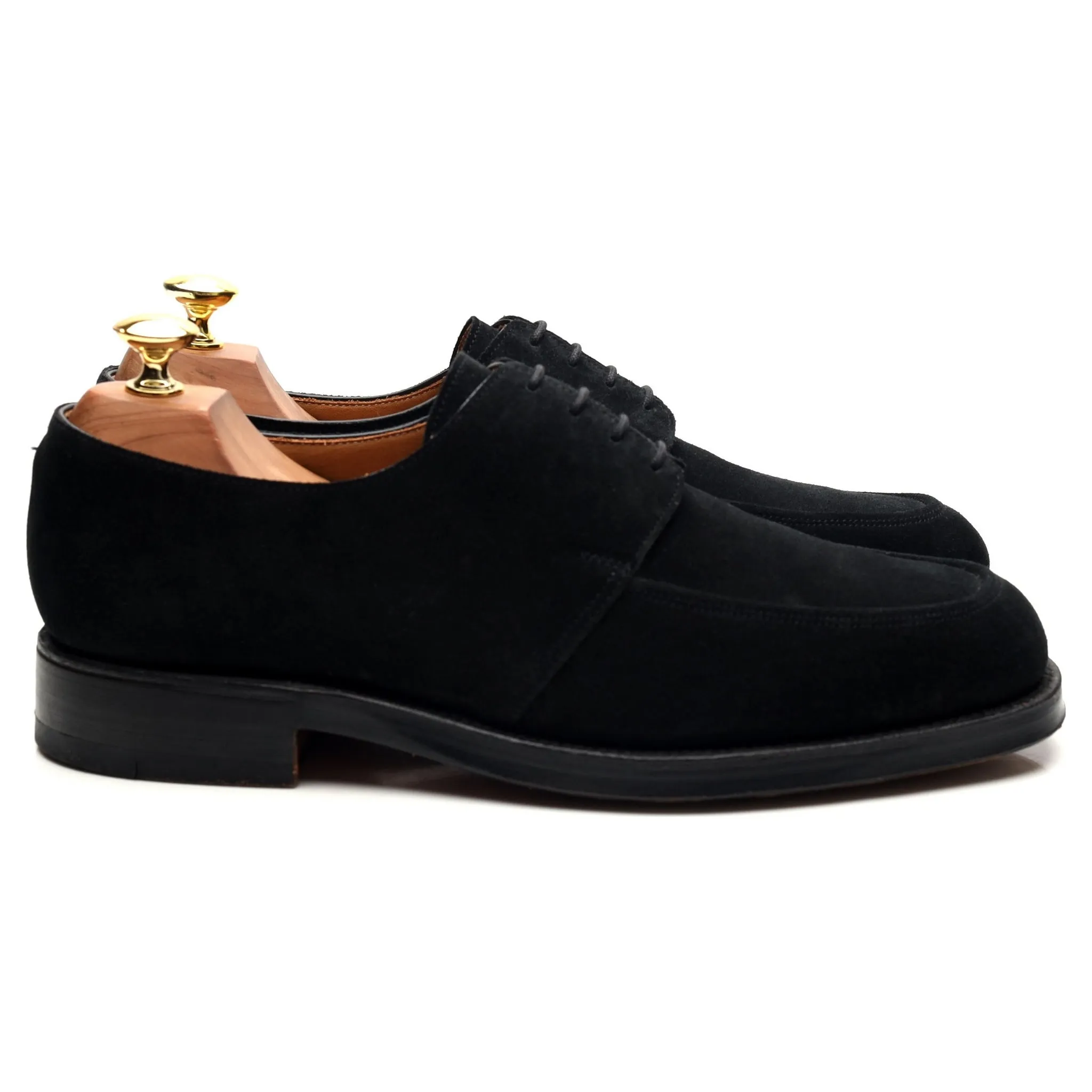 'Finsbury' Black Suede Apron Derby UK 7.5 E