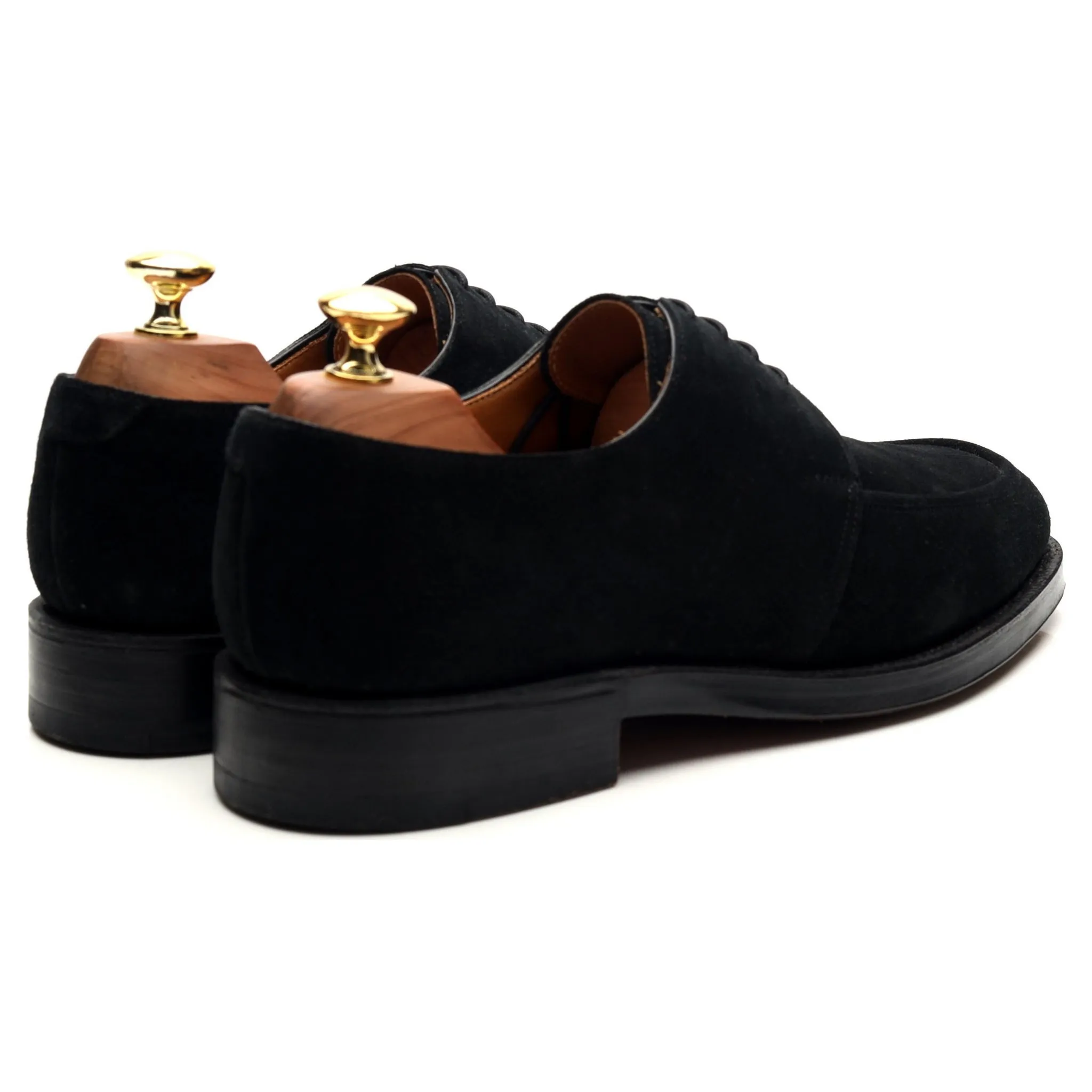 'Finsbury' Black Suede Apron Derby UK 7.5 E
