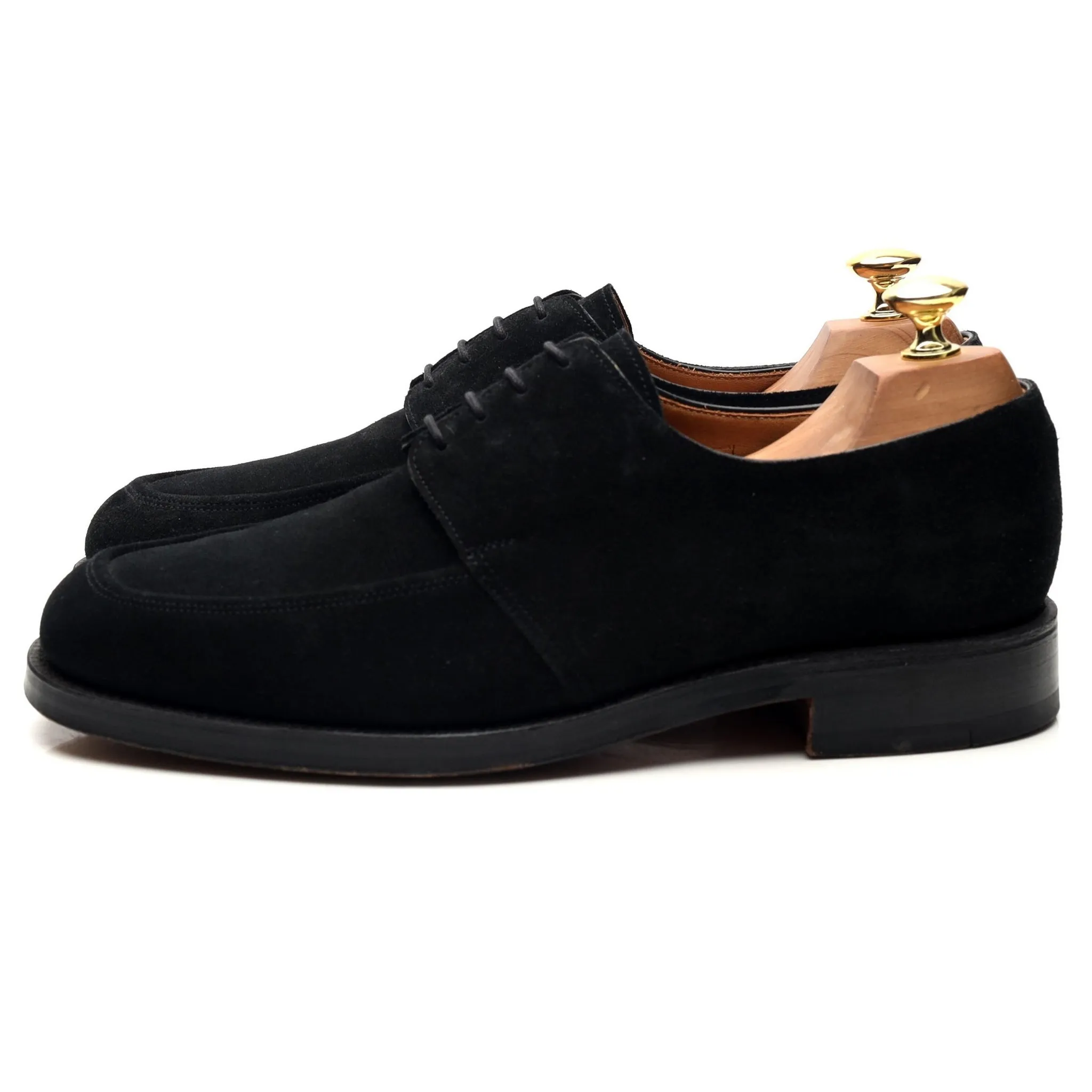 'Finsbury' Black Suede Apron Derby UK 7.5 E