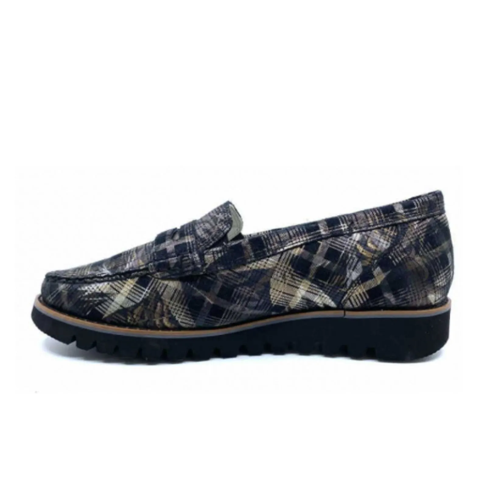 Waldlaufer Lyla 926504 Slip On Loafer (Women) - Black Plaid