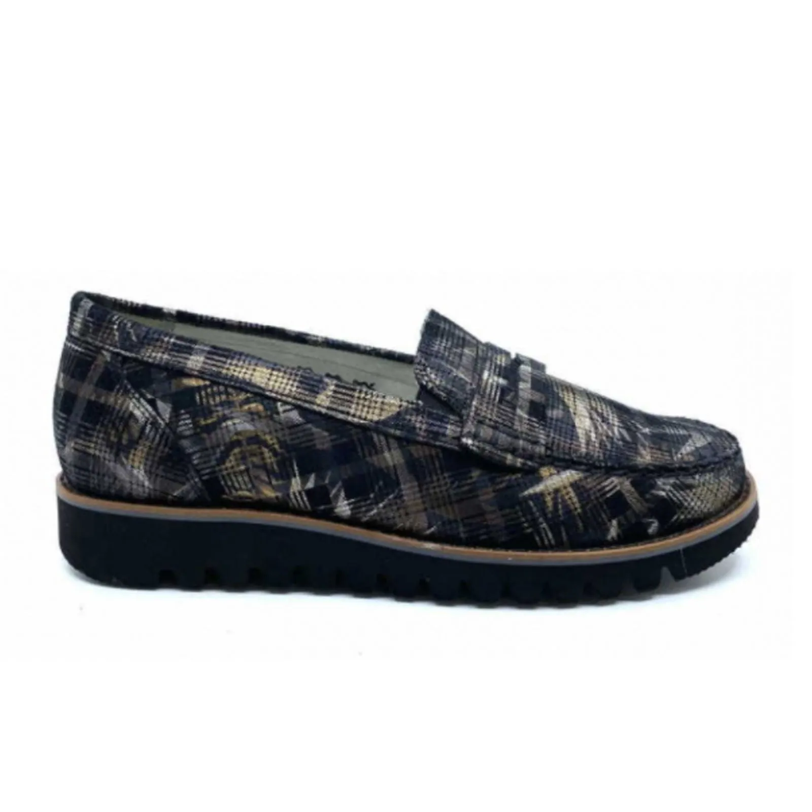 Waldlaufer Lyla 926504 Slip On Loafer (Women) - Black Plaid