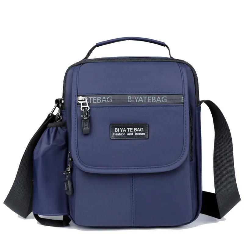 XIANGTUIBAO New Shoulder Bag Men's Oxford Cloth Messenger Bag Men's Business Outdoor Casual Vertical and Portable Design Small Bag Men's Water Cup Bag