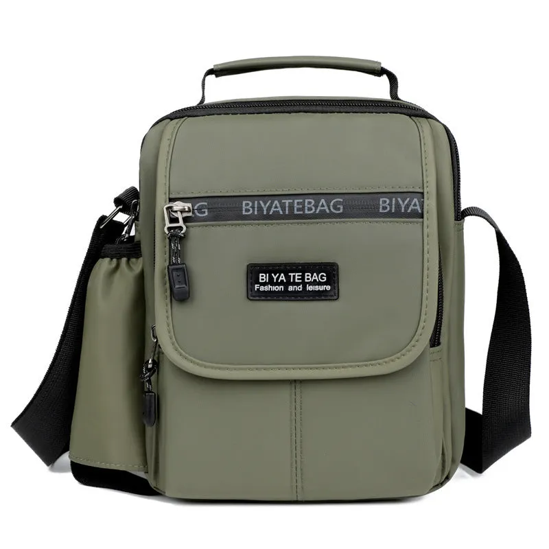 XIANGTUIBAO New Shoulder Bag Men's Oxford Cloth Messenger Bag Men's Business Outdoor Casual Vertical and Portable Design Small Bag Men's Water Cup Bag